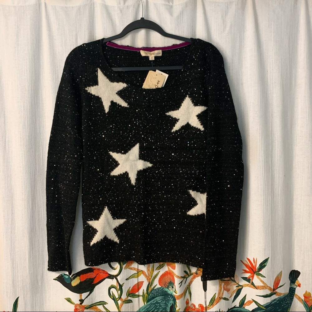 Rewind Starry Sparkly Black Sequence Sweater
